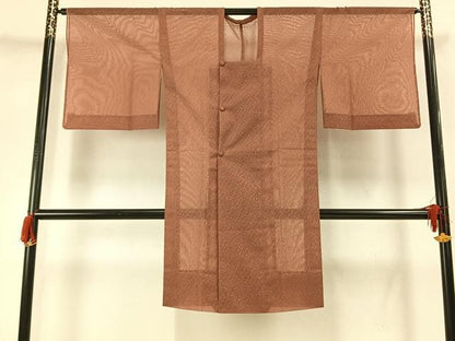 平和屋着物▽道行コート スリーシーズン 春夏秋 塵除け 遠州茶色 ロング丈 正絹 逸品 AABF5656fy