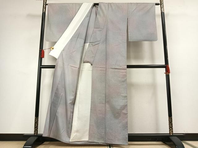 平和屋着物▽本場染大島紬 単衣 霞文 正絹 逸品 AABF5659fy