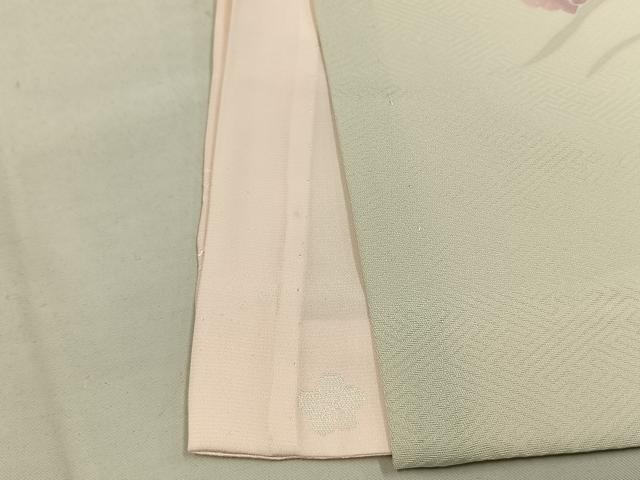 平和屋着物▽訪問着　単衣　作家物　風景花文　暈し染め　金銀彩　正絹　逸品　AABF5660fy