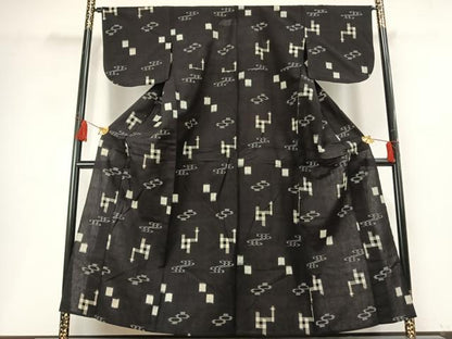 平和屋着物▽本場琉球絣 綿琉球 単衣 綿 逸品 AABF5661fy