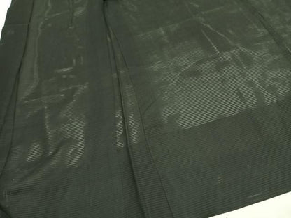 平和屋着物▽男性　長羽織　黒紋付　正絹　逸品　AABF5667fy