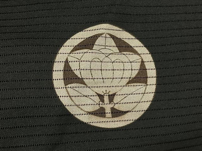 平和屋着物▽男性　長羽織　黒紋付　正絹　逸品　AABF5667fy