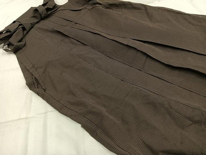 平和屋着物＊夏物 男性 行灯袴 縞 正絹 逸品 AABF5674fy