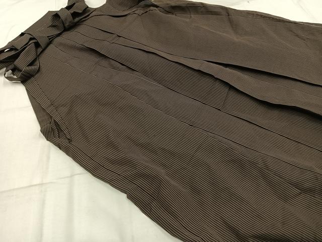 平和屋着物＊夏物 男性 行灯袴 縞 正絹 逸品 AABF5674fy