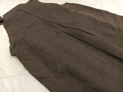 平和屋着物＊夏物 男性 行灯袴 縞 正絹 逸品 AABF5674fy