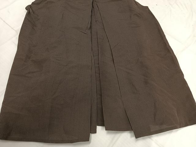 平和屋着物＊夏物 男性 行灯袴 縞 正絹 逸品 AABF5674fy