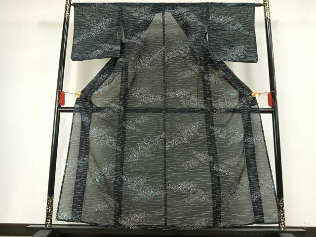 平和屋着物＊夏物 小紋 絽 飛鳥文 洗える着物 AABF5675fy