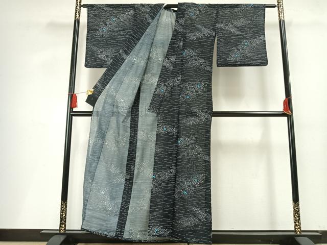 平和屋着物＊夏物 小紋 絽 飛鳥文 洗える着物 AABF5675fy
