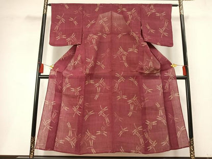 平和屋着物＊夏物　小千谷ちぢみ　勝虫　麻　逸品　AABF5676fy