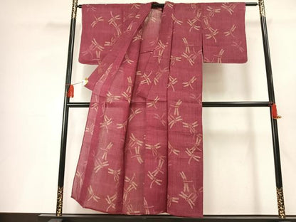 平和屋着物＊夏物　小千谷ちぢみ　勝虫　麻　逸品　AABF5676fy
