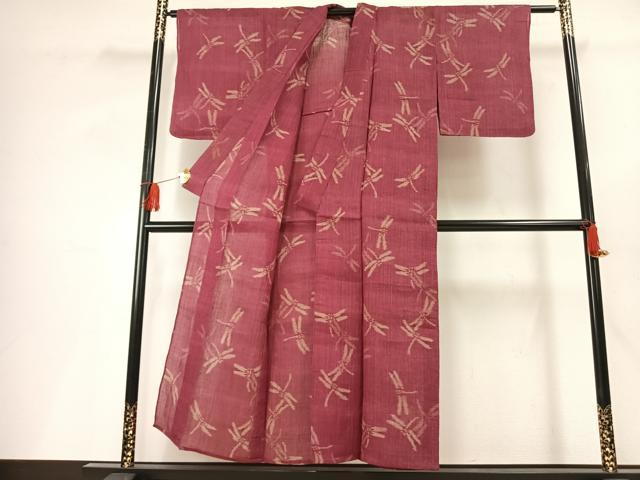 平和屋着物＊夏物　小千谷ちぢみ　勝虫　麻　逸品　AABF5676fy