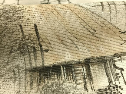 平和屋着物＊夏物　訪問着　絽　手描き　風景文　暈し染め　正絹　逸品　AABF5679fy