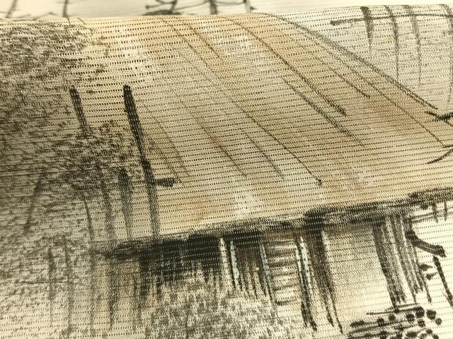 平和屋着物＊夏物　訪問着　絽　手描き　風景文　暈し染め　正絹　逸品　AABF5679fy