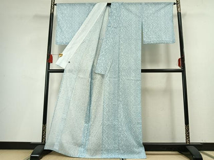 平和屋着物＊夏物 小紋 絽 流水勝虫文 洗える着物 AABF5683fy