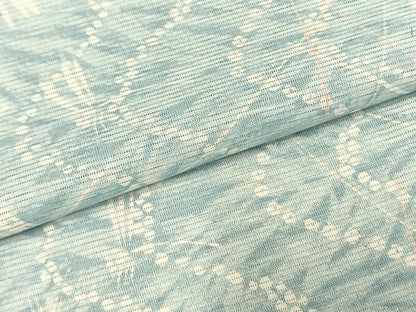 平和屋着物＊夏物 小紋 絽 流水勝虫文 洗える着物 AABF5683fy