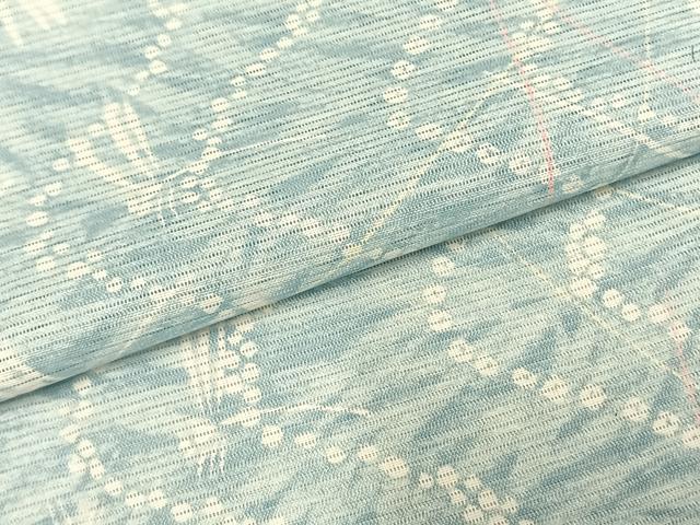 平和屋着物＊夏物 小紋 絽 流水勝虫文 洗える着物 AABF5683fy