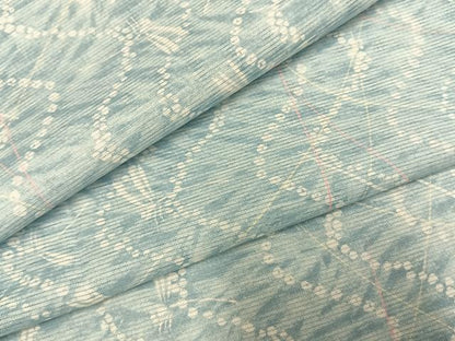 平和屋着物＊夏物 小紋 絽 流水勝虫文 洗える着物 AABF5683fy