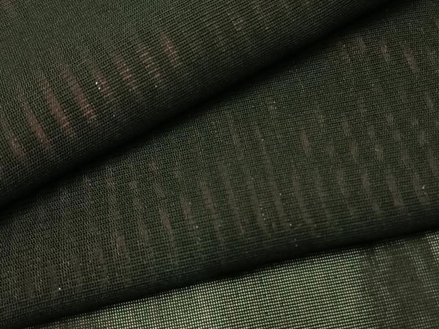 平和屋着物＊夏物 小紋 紗 縞 黒地 銀通し地 AABF5691fy