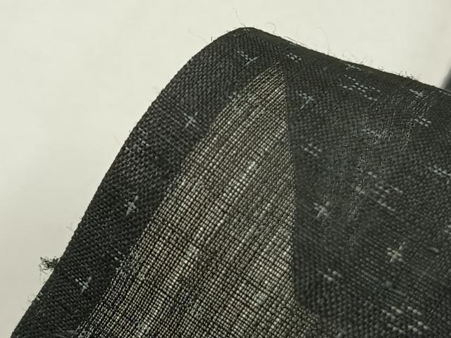 平和屋着物＊夏物 男性 上布 十字絣 黒地 麻 逸品 AABF5693fy