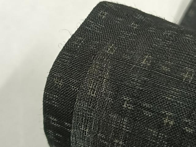 平和屋着物＊夏物 男性 上布 井桁絣 黒地 麻 逸品 AABF5696fy