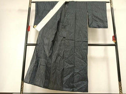 平和屋着物＊夏物 重要無形文化財 本場宮古上布 よろけ縞 苧麻 逸品 AABF5697fy