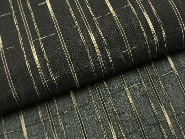 平和屋着物＊夏物 小紋 紗 格子 黒地 正絹 逸品 AABF5699fy