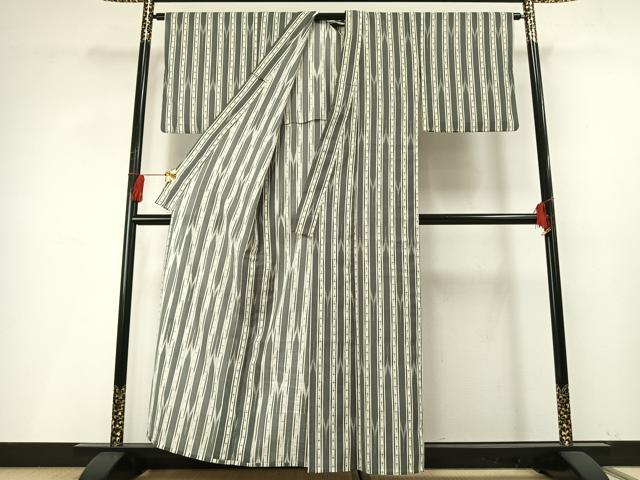 平和屋着物＊夏物 小紋 紅梅織 十字絣間道 洗える着物 AABF5703fy