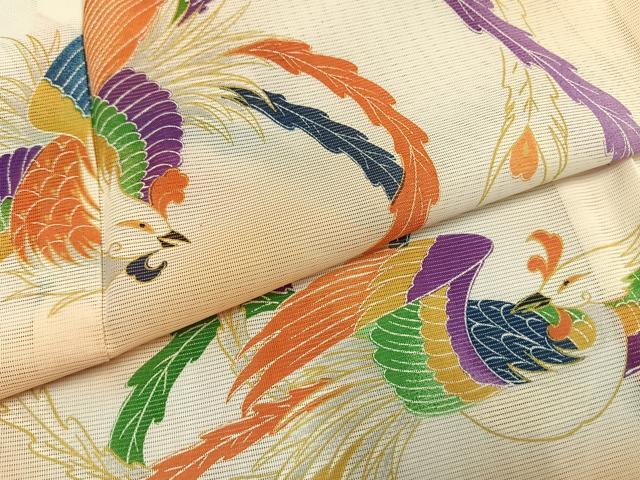 平和屋着物＊夏物 訪問着 絽 飛鳥文 暈し染め 洗える着物 AABF5707fy