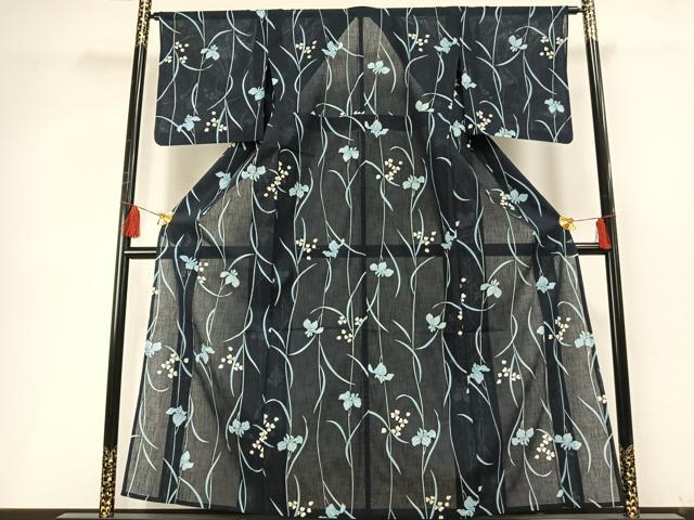 平和屋着物＊夏物　小紋　草花文　洗える着物　AABF5710fy