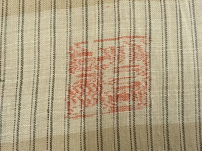 平和屋着物＊夏物 男性 小千谷ちぢみ 縞 反端付き 麻 逸品 未使用 AABF5716fy