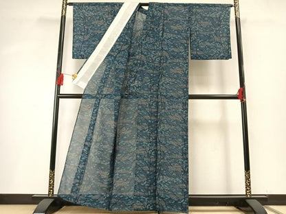 平和屋着物＊夏物 紗紬 枝花文 正絹 逸品 AABF5718fy