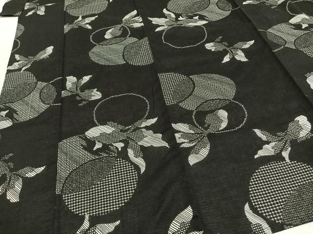 平和屋着物∴夏物 浴衣 金魚 黒地 綿 逸品 AABF5719fy