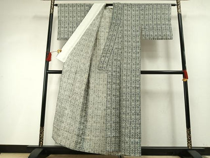 平和屋着物＊夏物 綿紅梅 小紋 浴衣兼用 型染め 花尽くし 綿 逸品 AABF5721fy