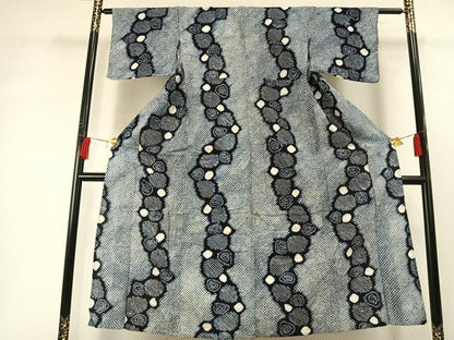 平和屋着物∴夏物 浴衣 有松鳴海絞り よろけ縞 綿 逸品 AABF5723fy