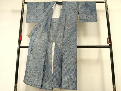 平和屋着物∴夏物 浴衣 有松鳴海絞り 幾何学文様 綿 逸品 AABF5724fy