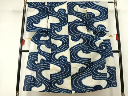 平和屋着物∴夏物 浴衣 有松鳴海絞り 渦巻き文 綿 逸品 AABF5725fy