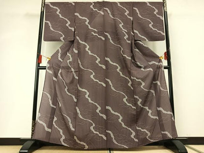 平和屋着物＊夏物 小紋 絽 道長芝文 正絹 逸品 未使用 AABF5726fy
