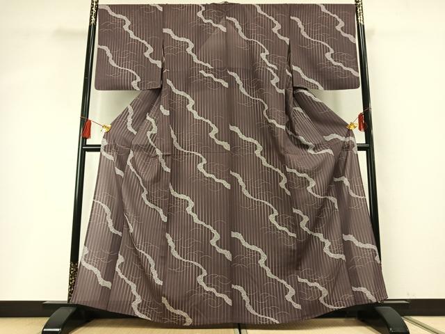 平和屋着物＊夏物 小紋 絽 道長芝文 正絹 逸品 未使用 AABF5726fy