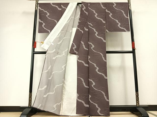 平和屋着物＊夏物 小紋 絽 道長芝文 正絹 逸品 未使用 AABF5726fy