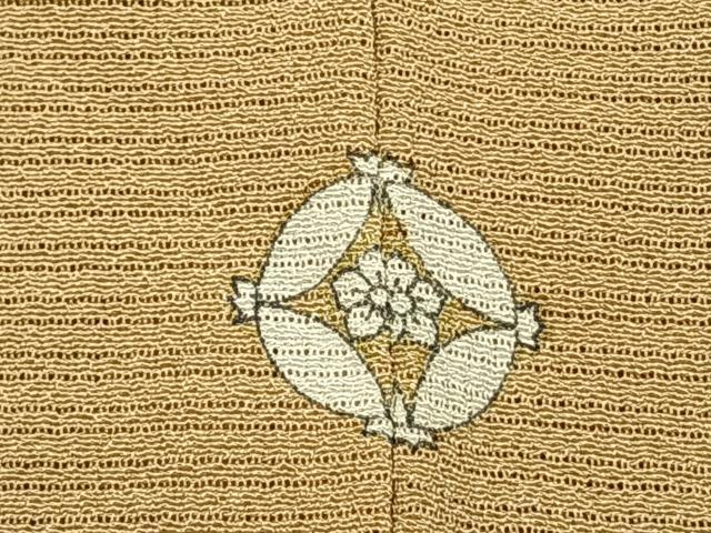 平和屋着物＊夏物　色無地　絽縮緬　枯色　正絹　逸品　AABF5727fy