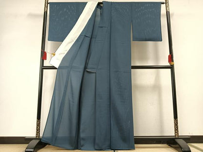平和屋着物＊夏物 色無地 絽 錆御納戸色 正絹 逸品 AABF5729fy
