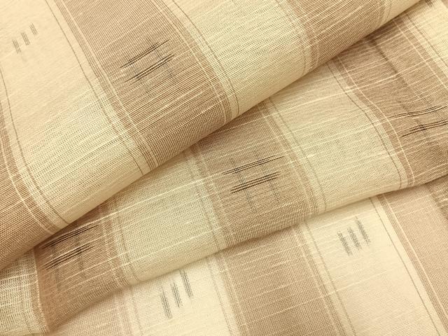 平和屋着物＊夏物　紗紬　井桁間道　正絹　逸品　AABF5730fy