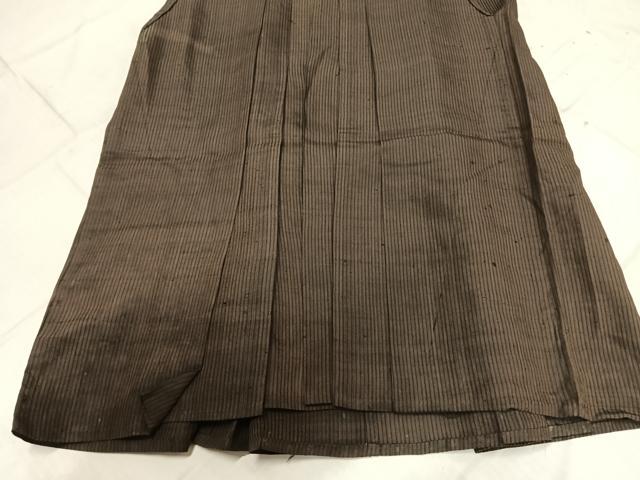 平和屋着物＊夏物 男性 行灯袴 紬地 紗 縞 正絹 逸品 AABF5733fy
