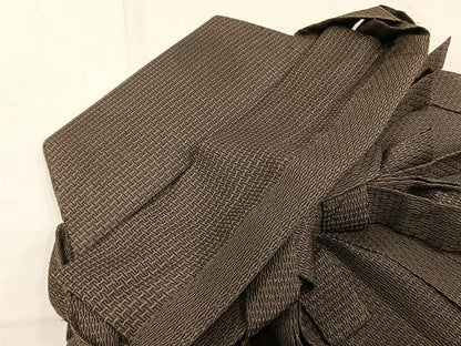 平和屋着物＊夏物 男性 馬乗り袴 紗 幾何学文様 正絹 逸品 AABF5734fy