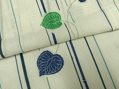 平和屋着物＊夏物 小紋 絽 草葉文 洗える着物 AABF5738fy