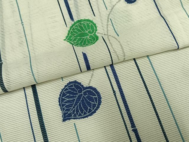 平和屋着物＊夏物 小紋 絽 草葉文 洗える着物 AABF5738fy