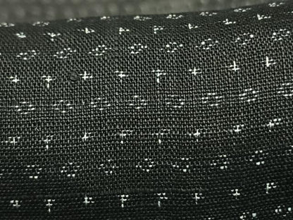 平和屋着物＊夏物 男性 上布 十字絣 黒地 麻 逸品 AABF5740fy