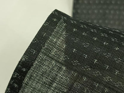 平和屋着物＊夏物 男性 上布 十字絣 黒地 麻 逸品 AABF5740fy