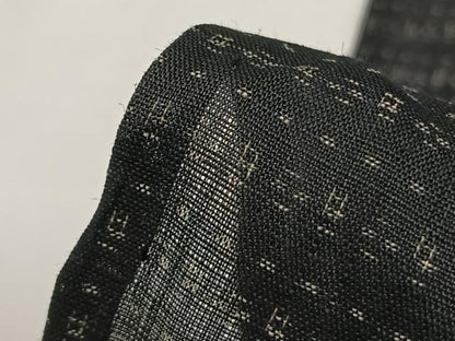 平和屋着物＊夏物 男性 上布 井桁絣 黒地 麻 逸品 AABF5742fy