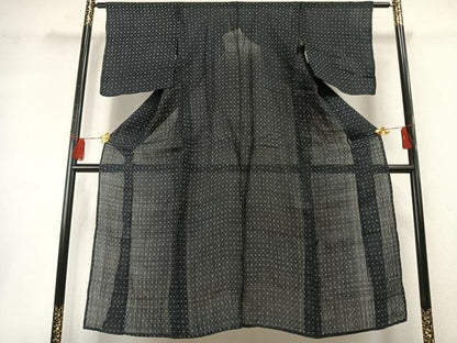 平和屋着物＊夏物 重要無形文化財 本場宮古上布 幾何学文様 苧麻 逸品 AABF5744fy